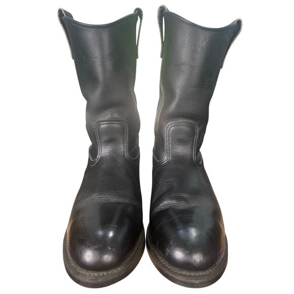 Vintage Red Wing 1094 Pecos Black Safety Toe Western Work Boots Size US 10 EE
